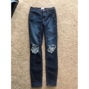 Free people distressed skinny jeans